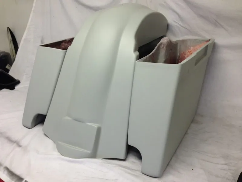 Harley Davidson Softail Heritage 4" Extended Stretched Saddlebags No Lids Fender Dual Cut Outs