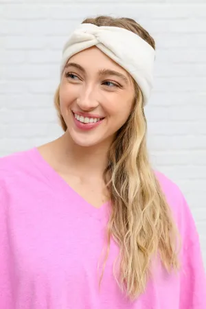 Hazel Blues® | Velvet Twist Headband In Ivory