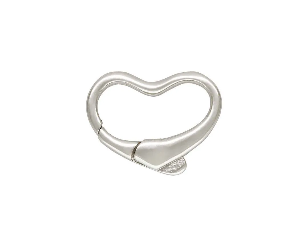 Heart Cast Clasp w/ No Ring (11.0x15.0mm), Sterling Silver. #5002068