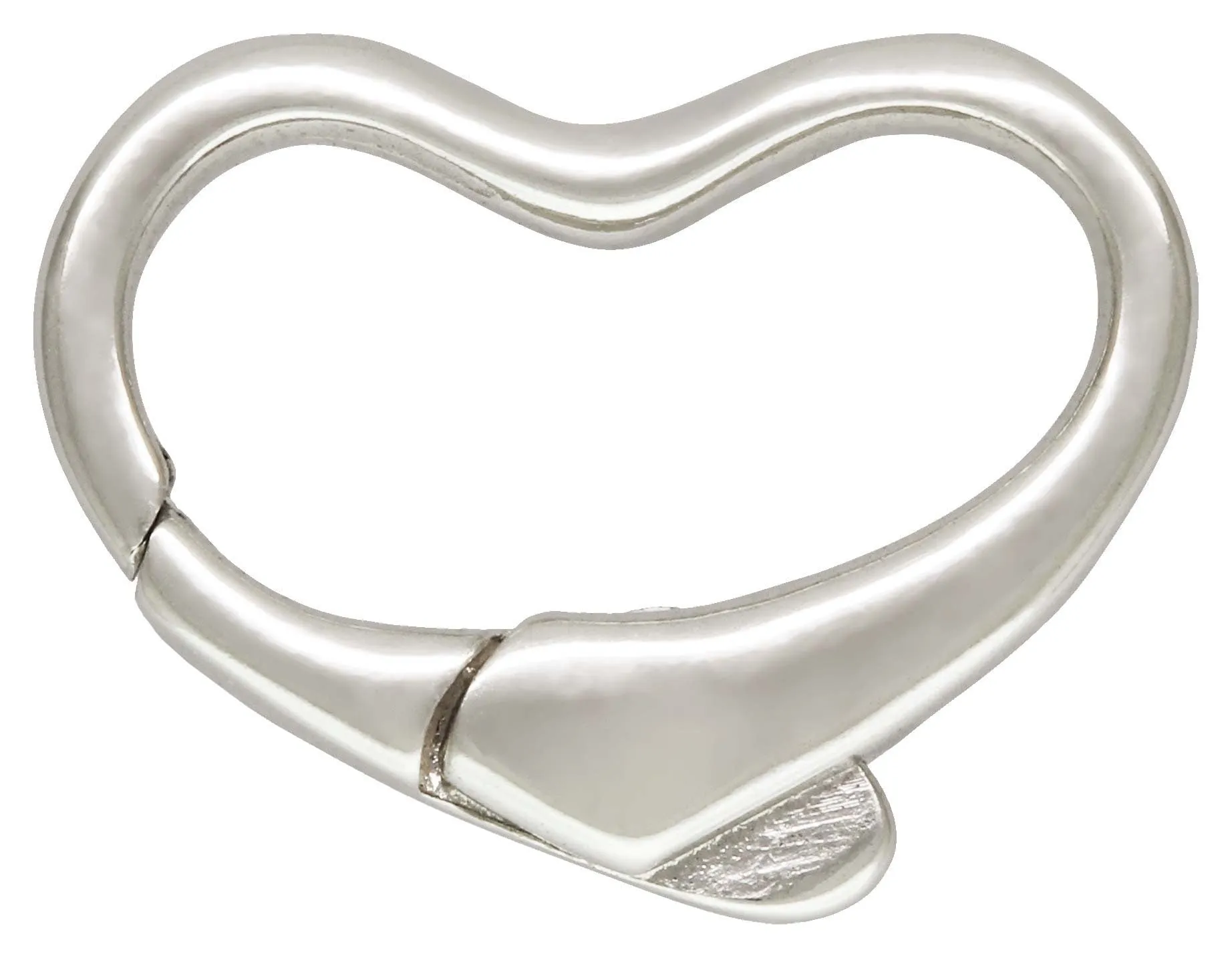 Heart Cast Clasp w/ No Ring (11.0x15.0mm), Sterling Silver. #5002068
