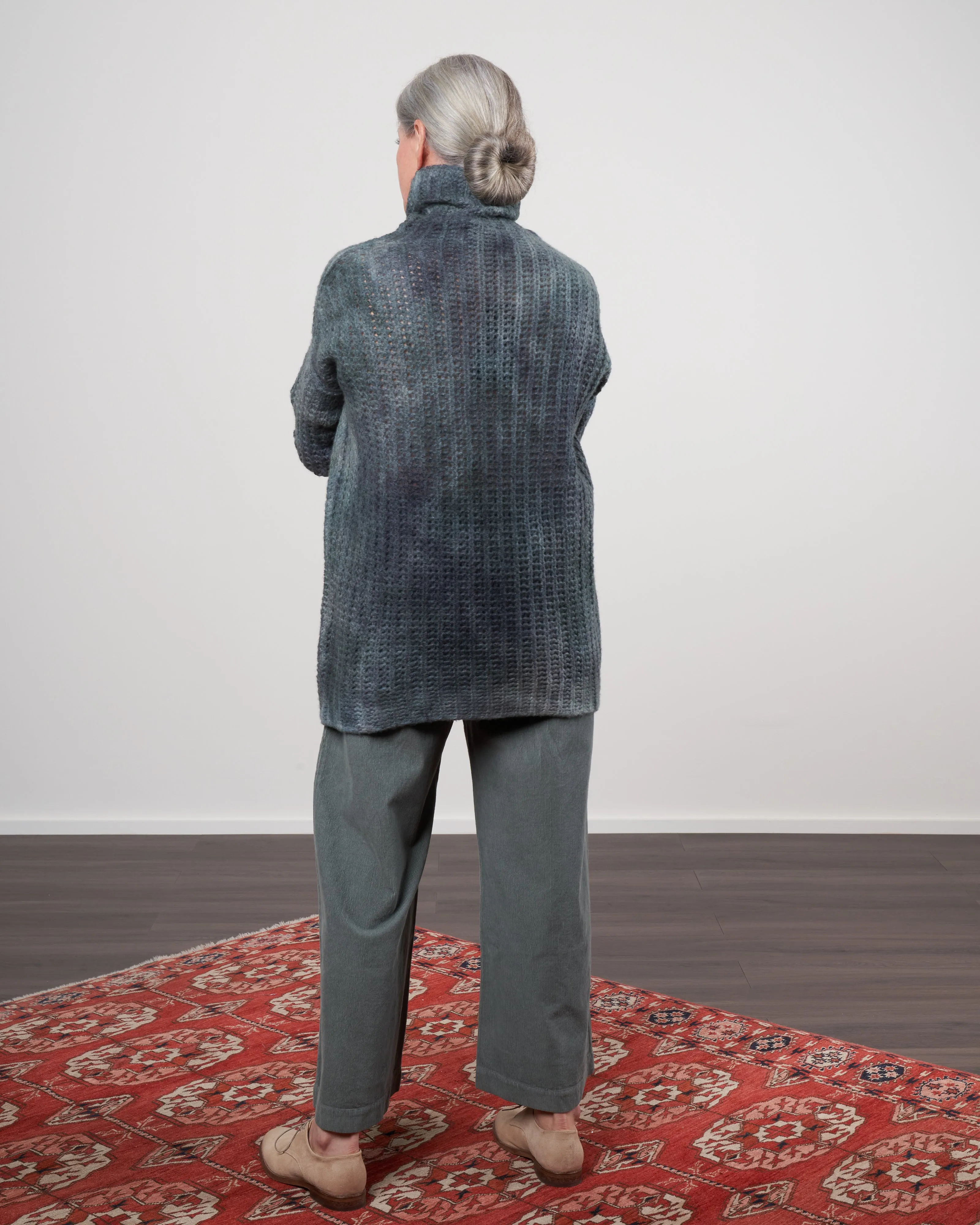 high neck corn stitch pullover - irish