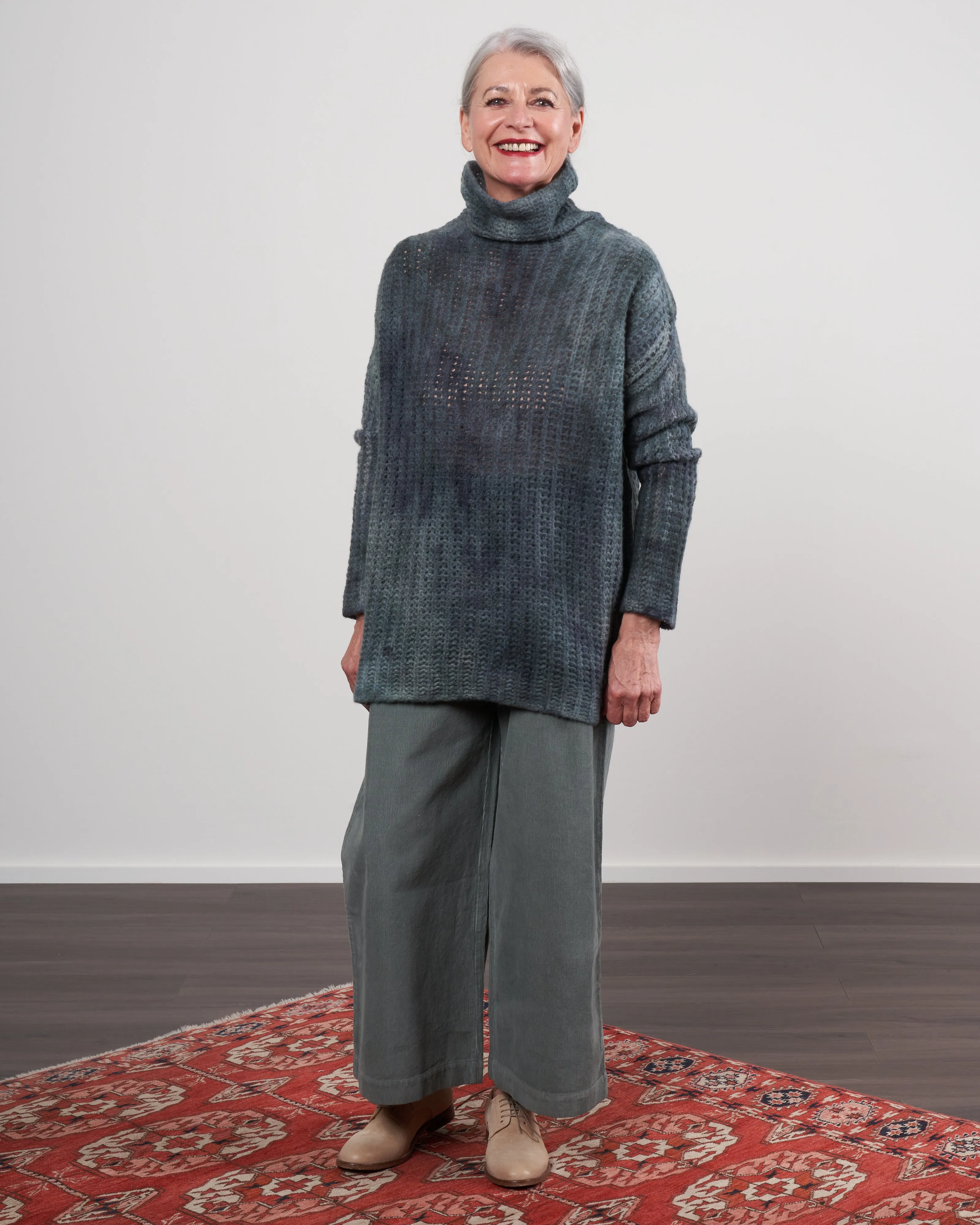 high neck corn stitch pullover - irish