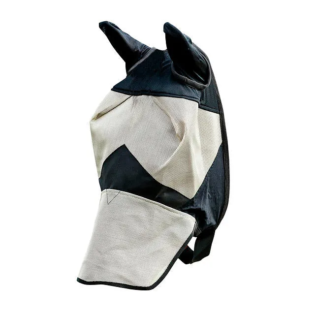 Horze Long Nose Fly Mask Hood Light Brown & Black