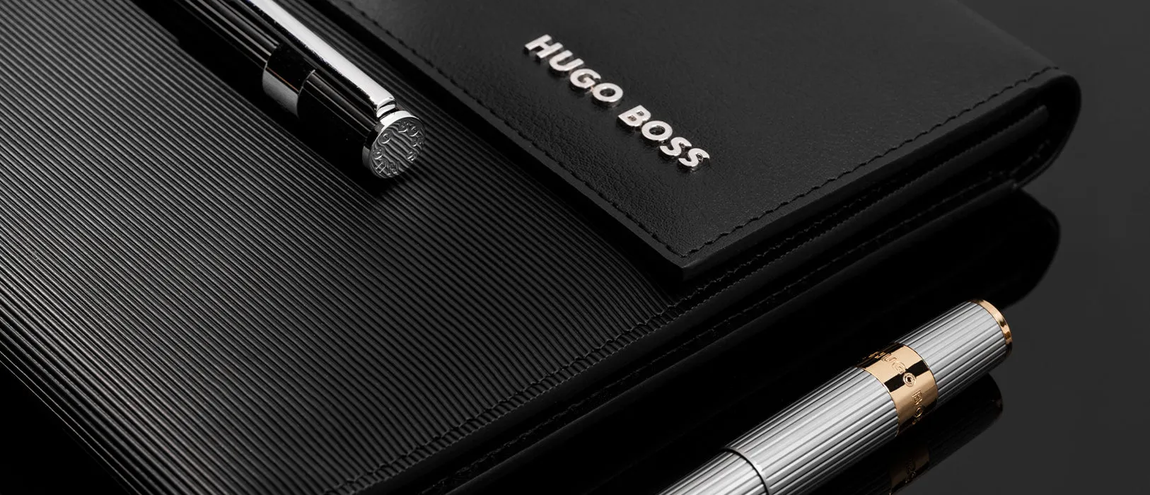 HUGO BOSS HSV2854A-Ballpoint pen Gear Pinstripe Black / Chrome