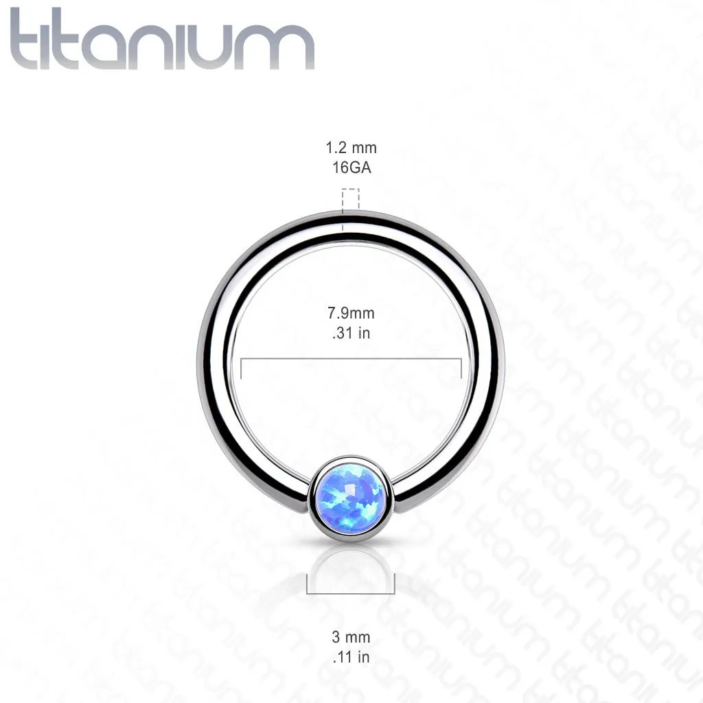Implant Grade Titanium Opal  Captive Rings Ear Cartilage Nose Septum Ring