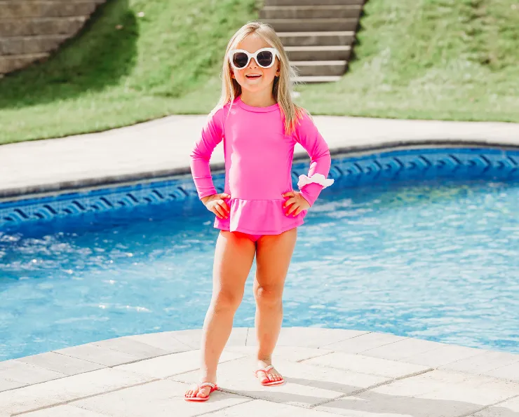 Infant and Toddler Girls UPF 50  Skirted One-Piece Swimsuit | Black