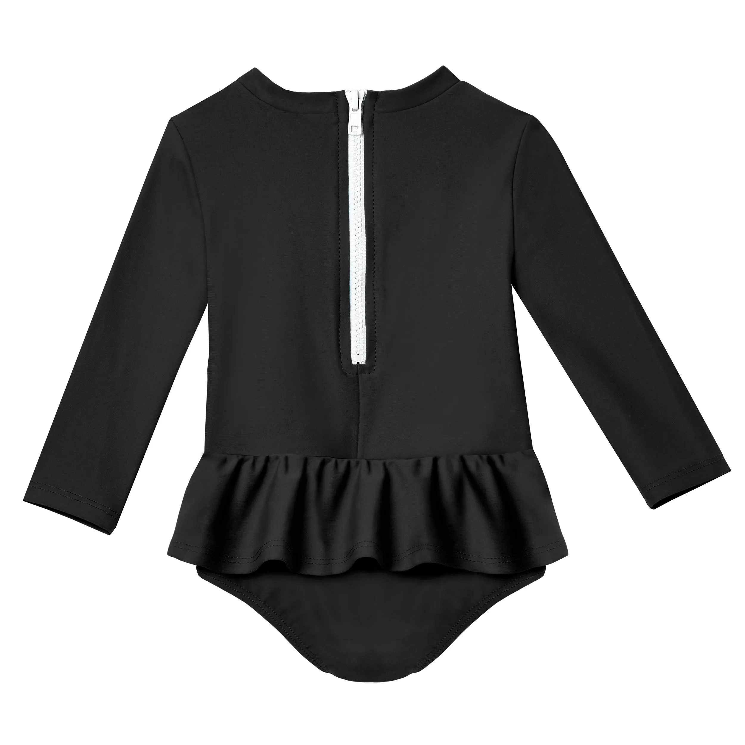 Infant and Toddler Girls UPF 50  Skirted One-Piece Swimsuit | Black
