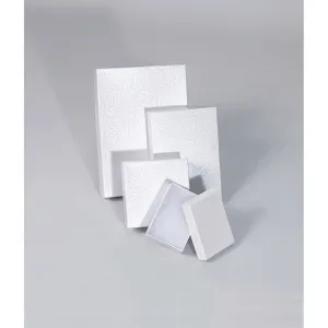 Jewelry Boxes White Swirl Cotton Filled