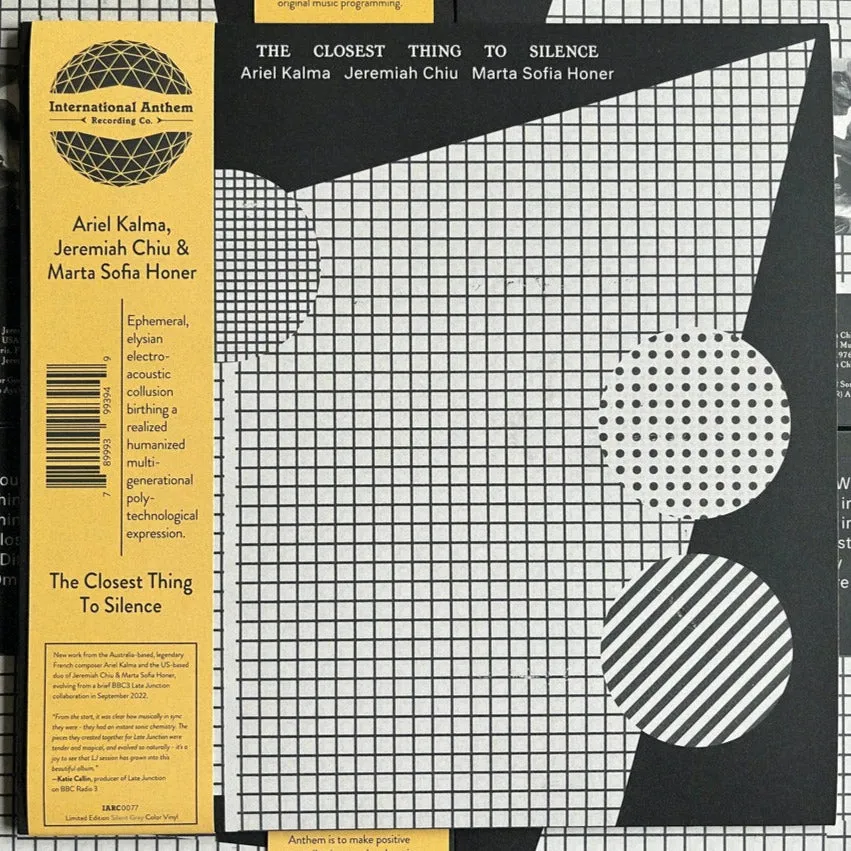 Kalma, Ariel, Jeremiah Chiu & Marta Sofia Honer – The Closest Thing To Silence [GRAY VINYL] – New LP