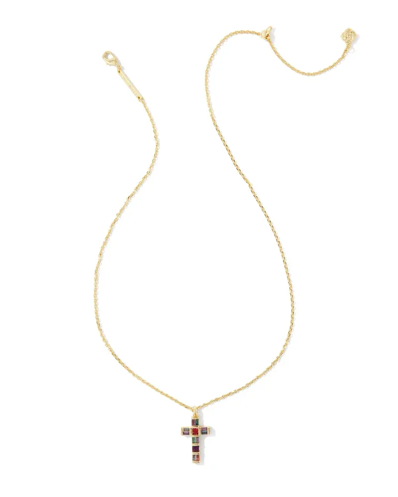 Kendra Scott Gracie Gold Cross Short Pendant Necklace