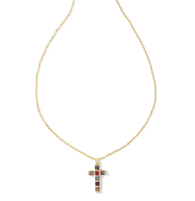 Kendra Scott Gracie Gold Cross Short Pendant Necklace