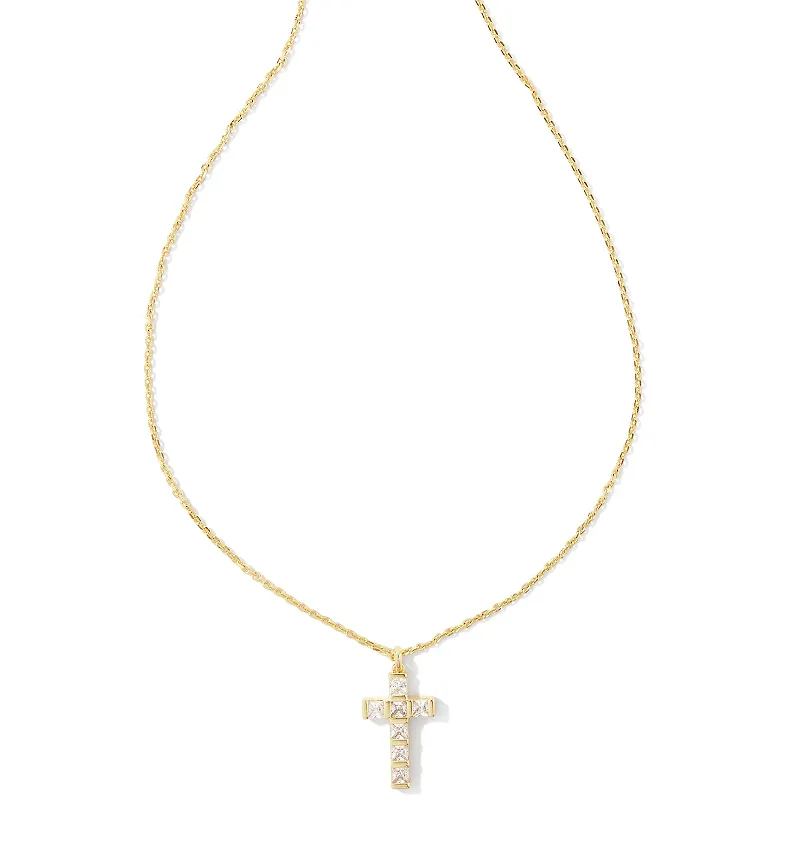 Kendra Scott Gracie Gold Cross Short Pendant Necklace