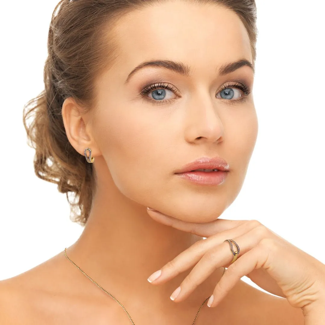 Levade - Moissanite Stones and Elegant Loop Sterling Silver Ring