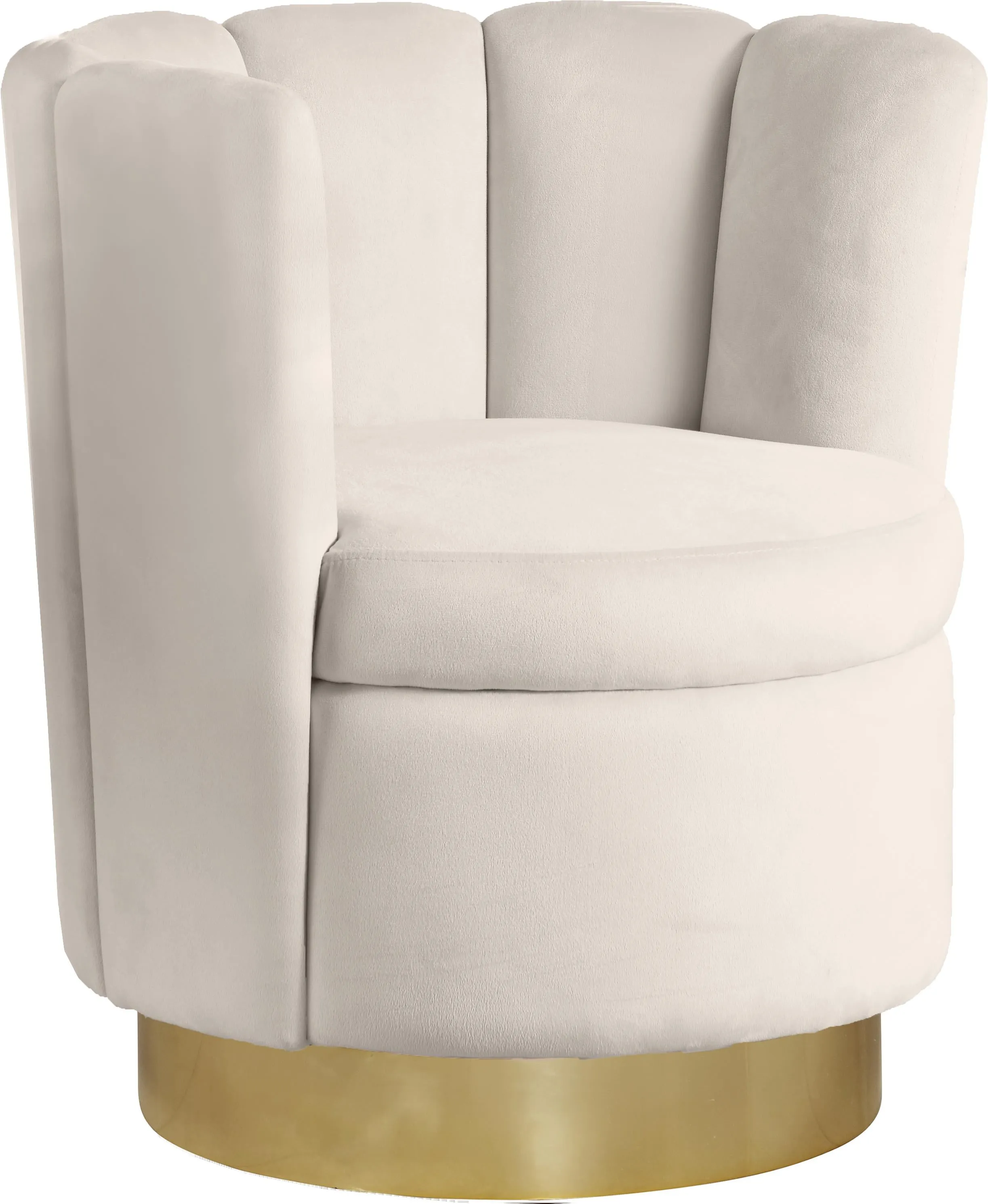 Lily Cream Velvet Accent Chair