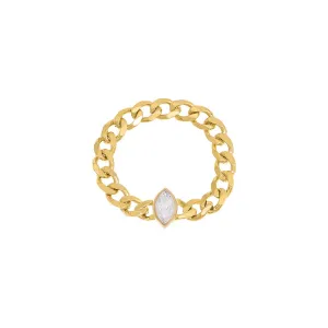 Marquise Bezel Cuban Ring