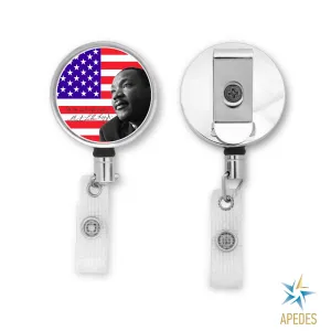 Martin Luther King Jr USA Flag Badge Reel Holder