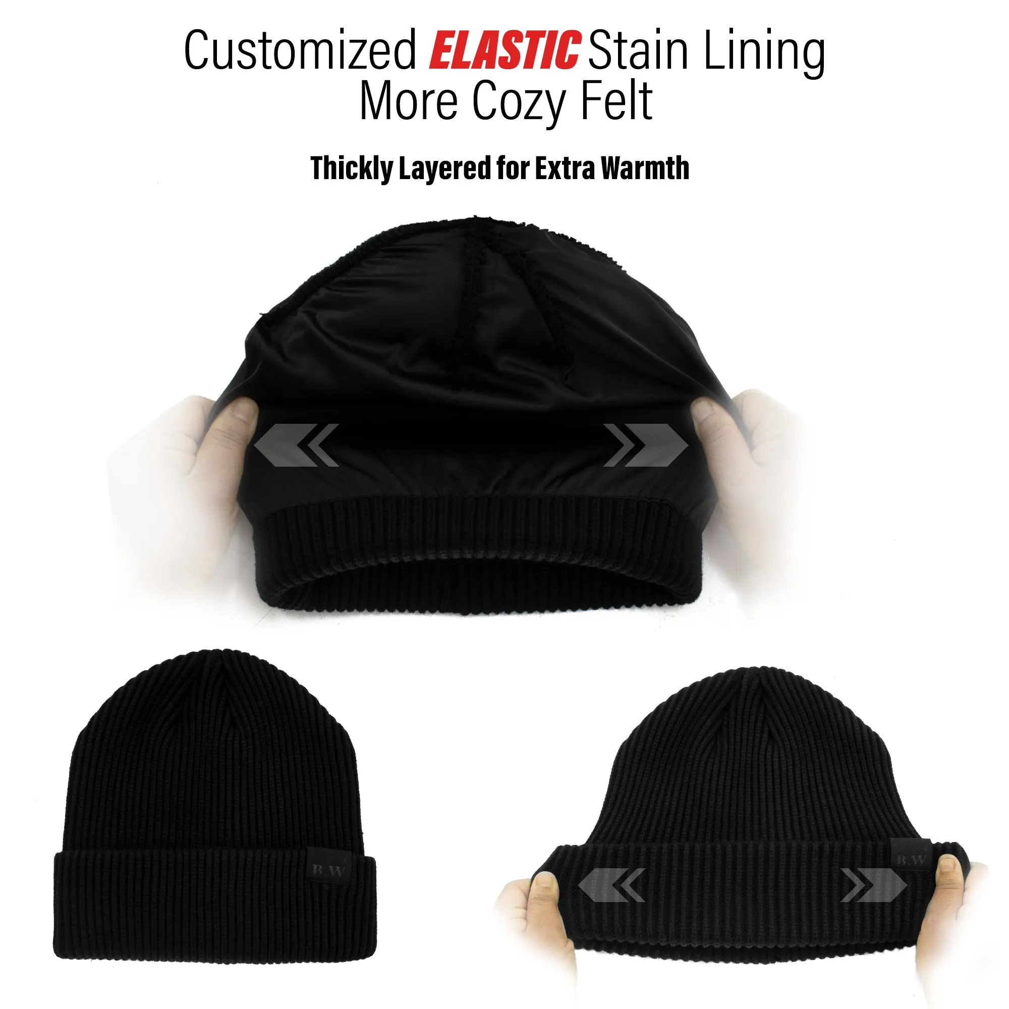 Men's Satin Lined Fischer Cap - Black