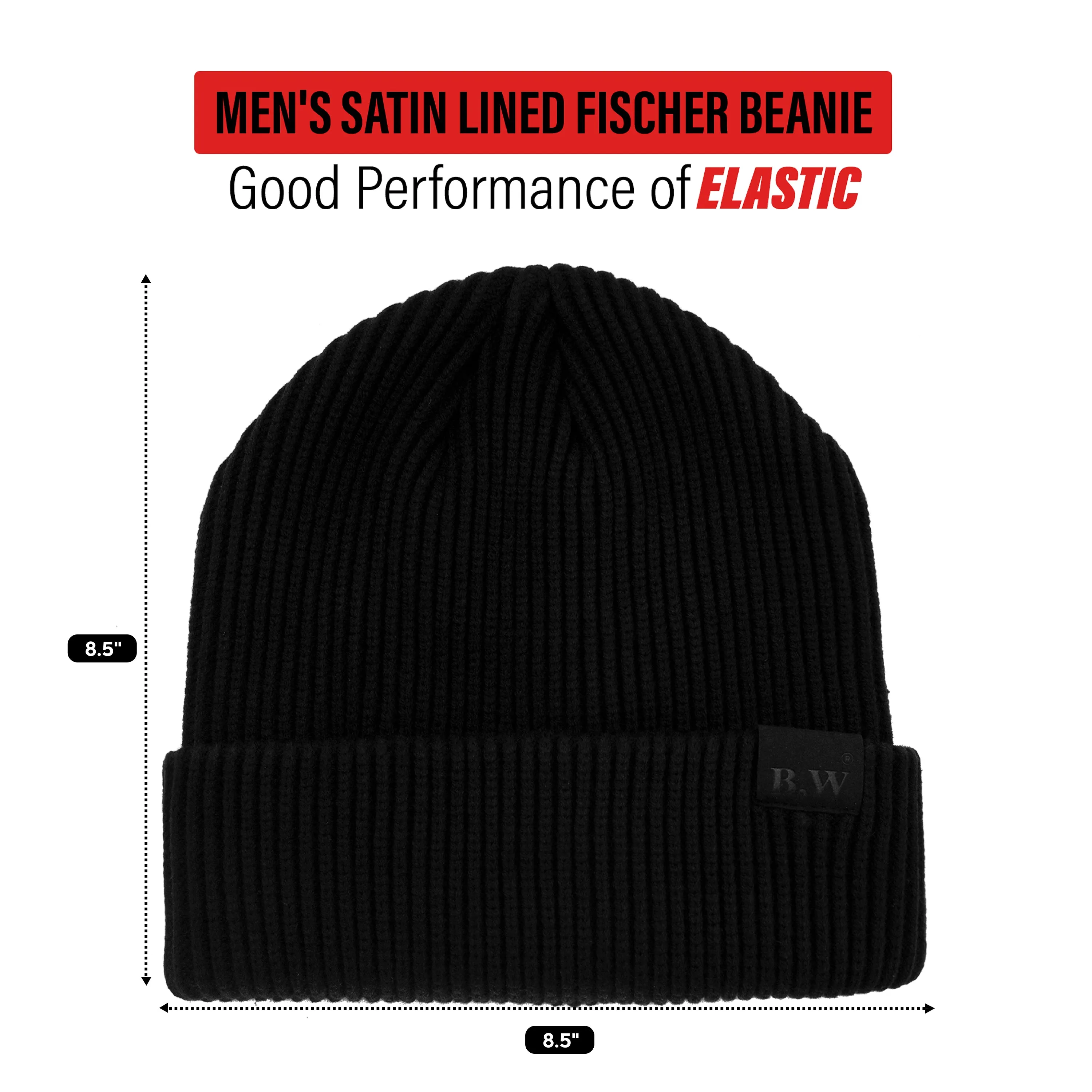 Men's Satin Lined Fischer Cap - Black