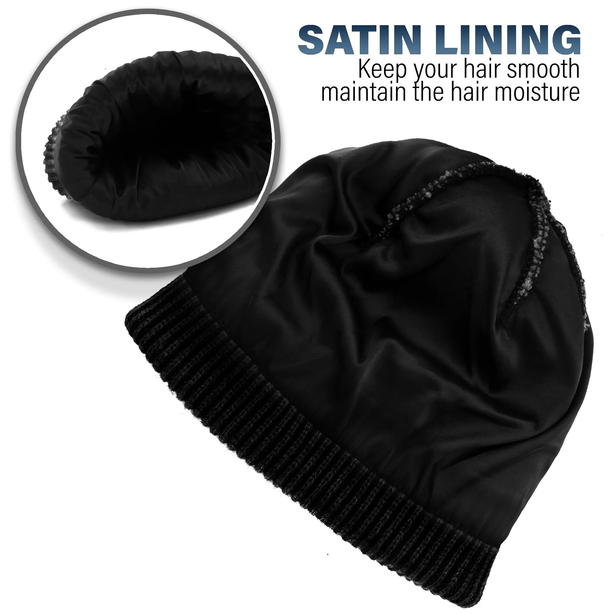 Men's Satin Lined Fischer Cap - Black