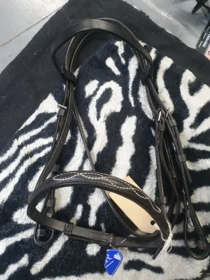 New shetland black leather dever bridle FREE POSTAGE☆