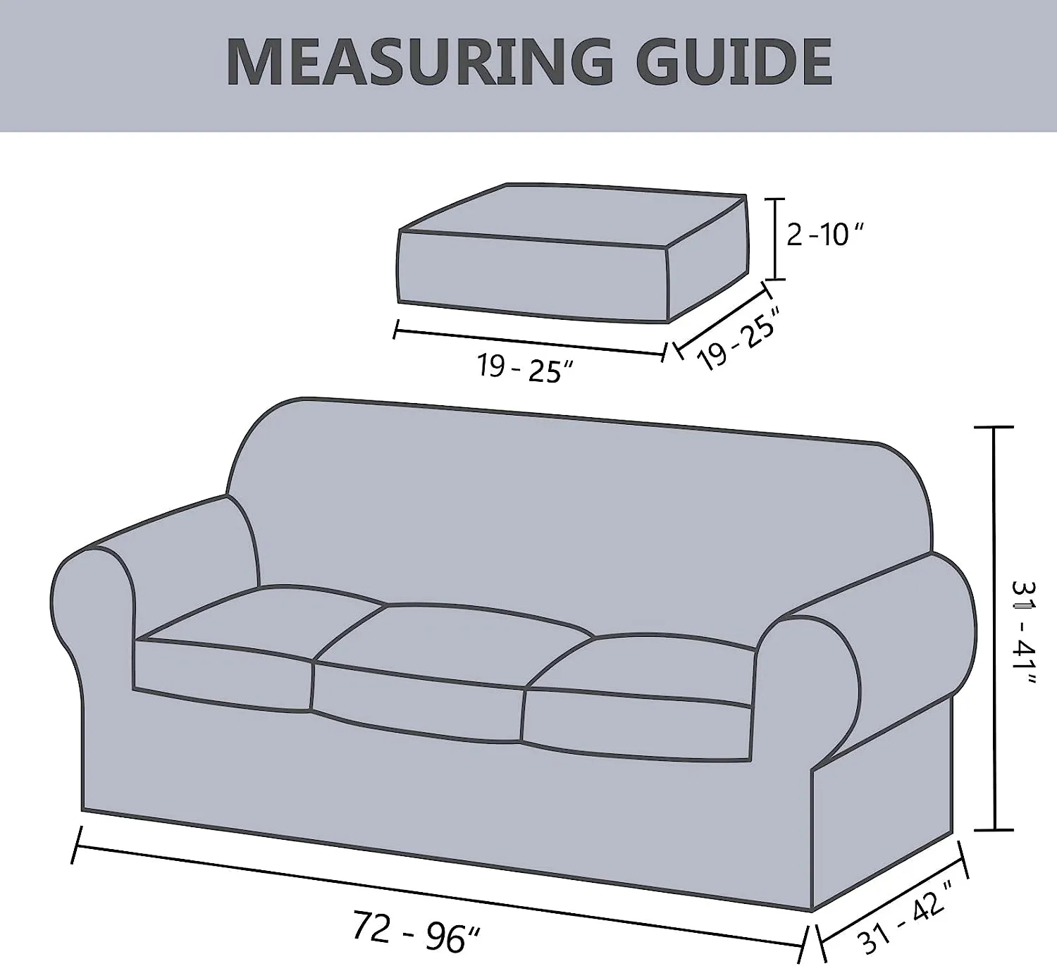 NEW Sofa Covers Stretch Velvet, OPPODREAM Couch Cover 3 Seater with Cushions Cover, Elastic Bottom, Machine Washable Sofa Slipcover( Loveseat, Light Grey)