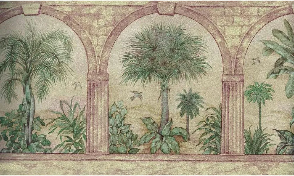 Palm Tree in Arches 29577 Wallpaper Border