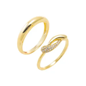 Pave Accented Intertwined Snake Band Ring
