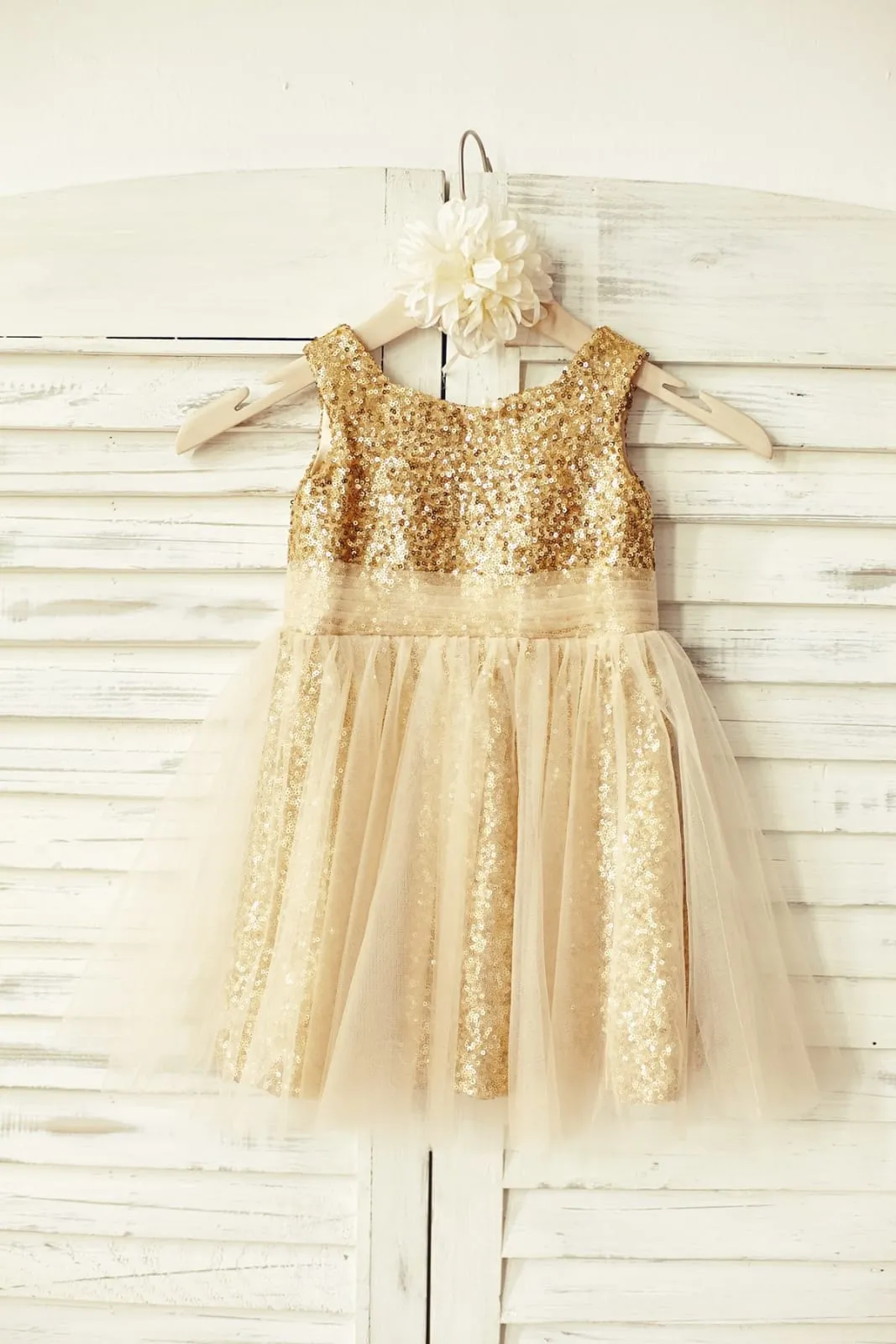 Peach/Champagne/Mint/Silver/Navy Sequin Tulle Flower Girl Dress