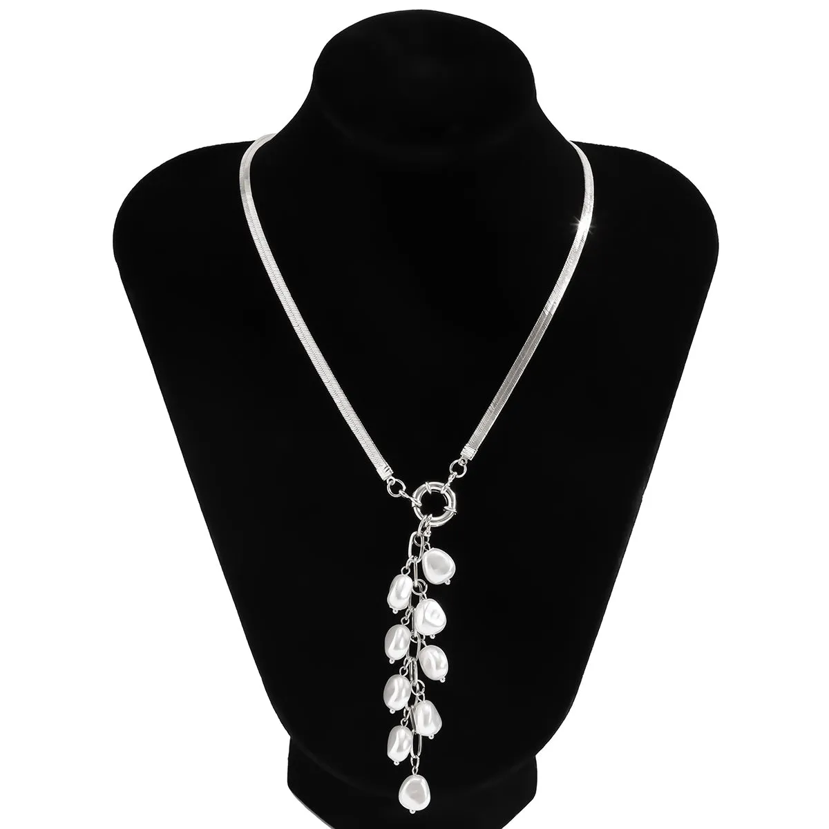 Pearl & Silver-Plated Ear Of Wheat Pendant Necklace