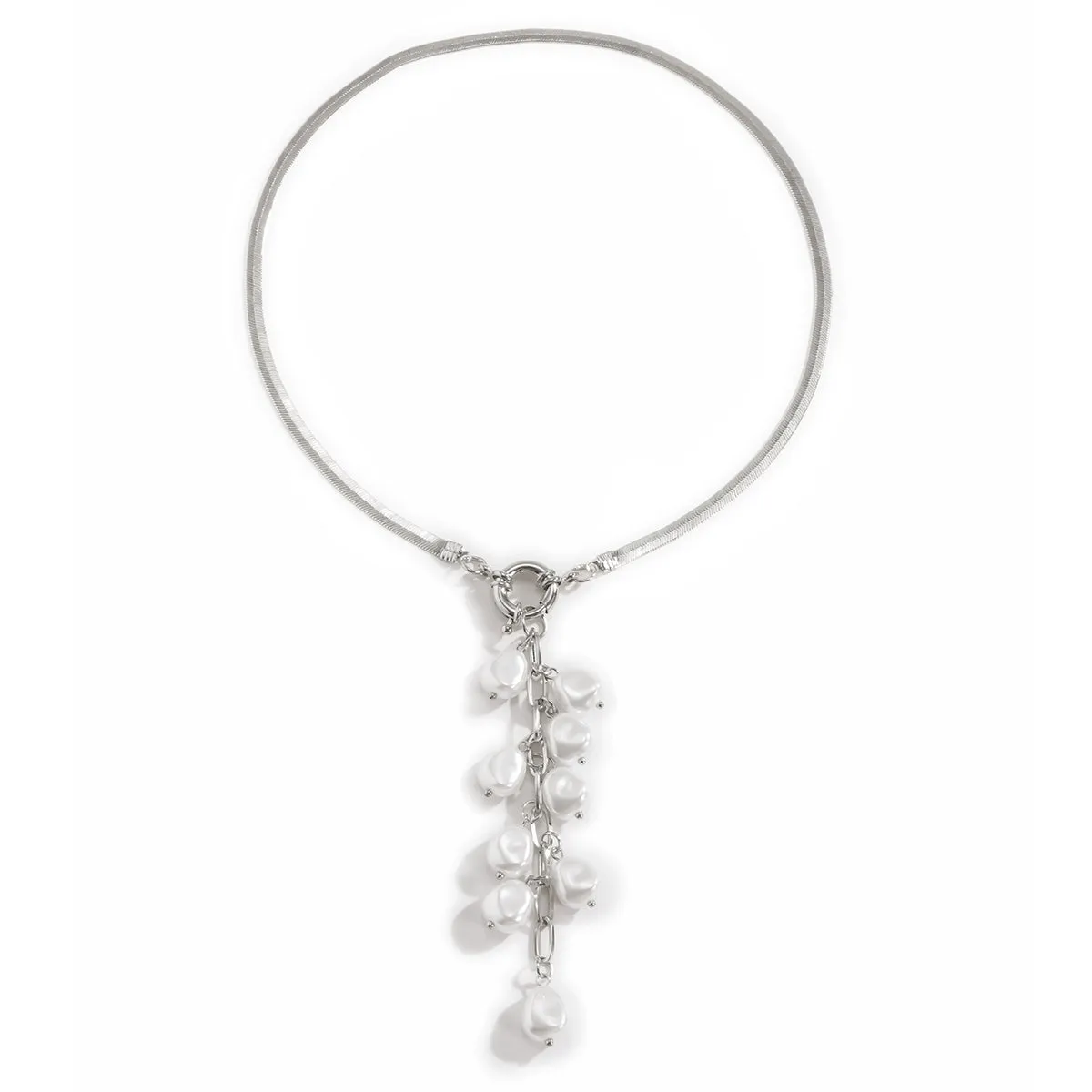 Pearl & Silver-Plated Ear Of Wheat Pendant Necklace