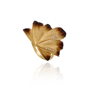 Petal Cluster Ember Ring