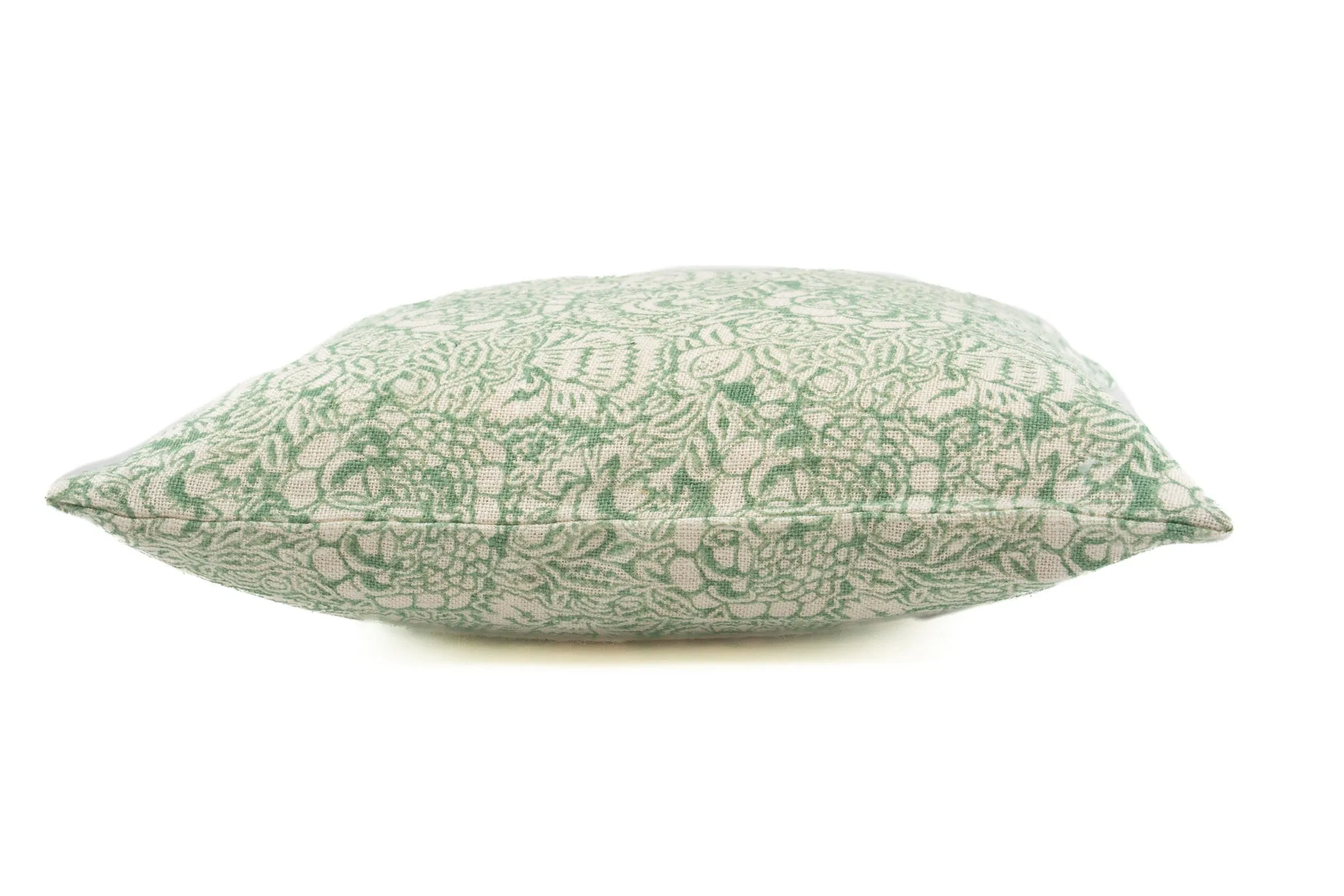 Pillow: Hand block printed linen, Heritage print - P449