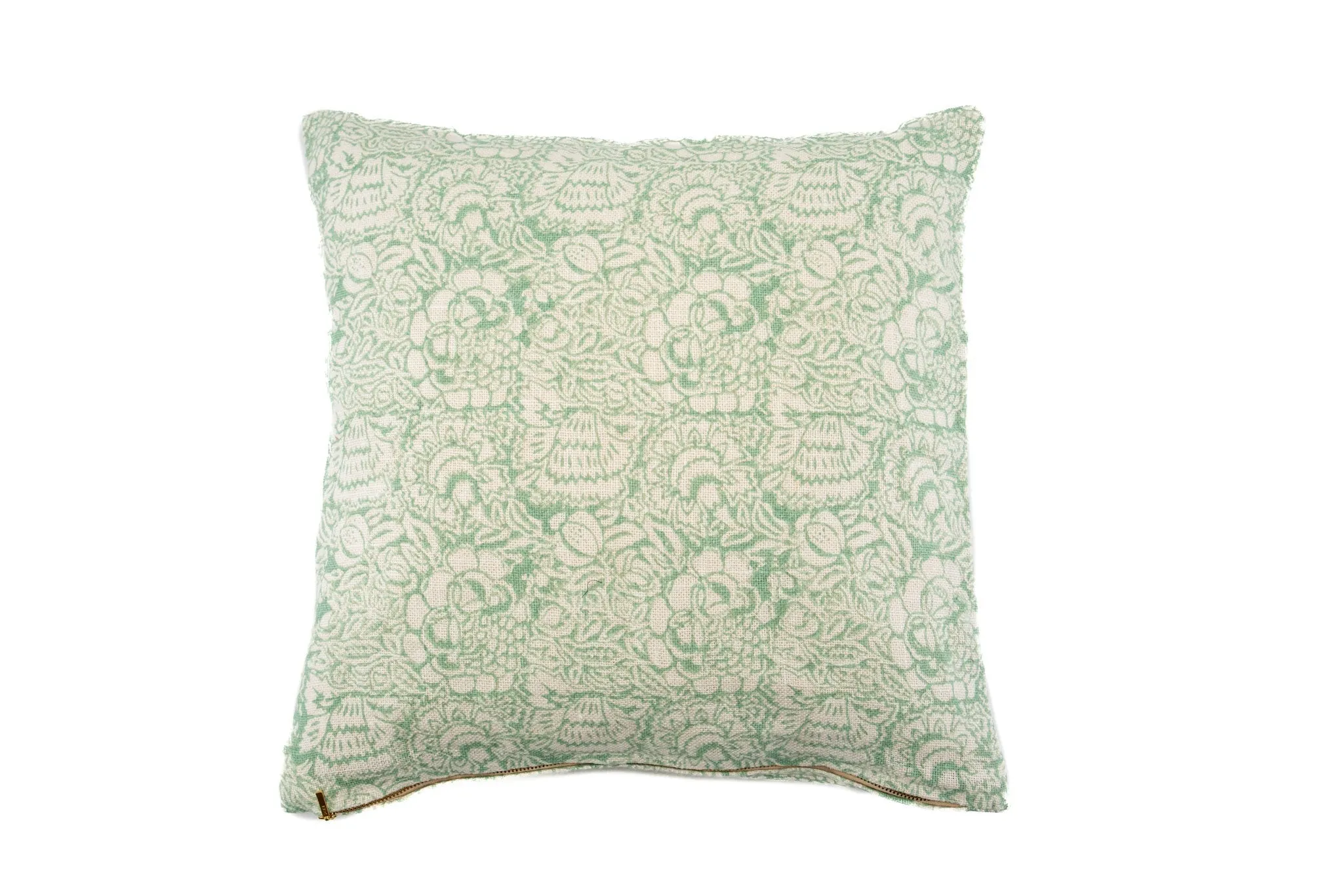 Pillow: Hand block printed linen, Heritage print - P449
