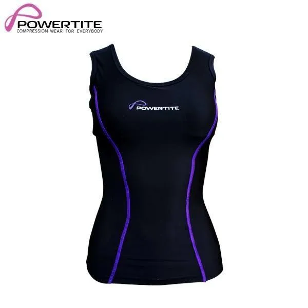 POWERTITE WOMENS COMPRESSION SKINS SLEEVELESS TANK TOP SINGLET & SUPPORT BRA - Size Small