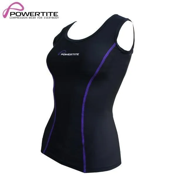 POWERTITE WOMENS COMPRESSION SKINS SLEEVELESS TANK TOP SINGLET & SUPPORT BRA - Size Small