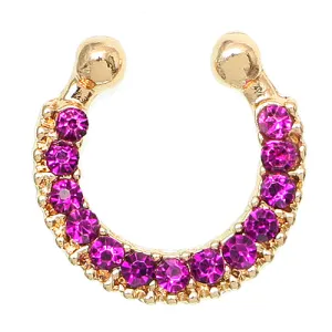 Purple Rhinestone Septum Nose Ring
