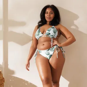 Recycled String Bikini Tropical Leaf