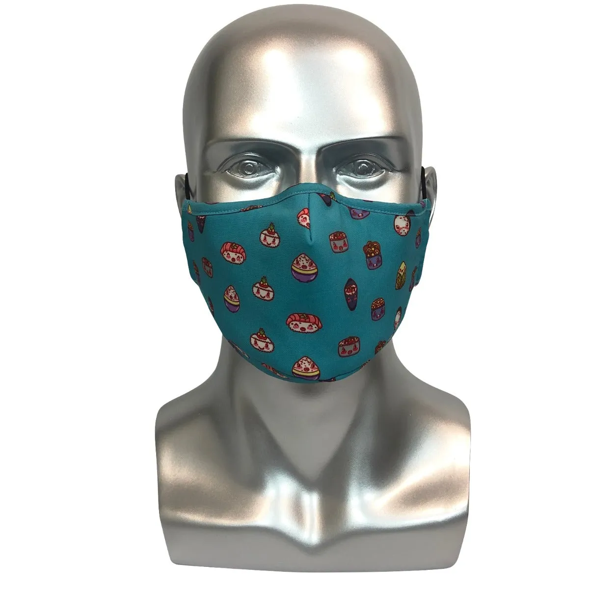 Reusable Adult Mask [ Sushi ] with filter pocket