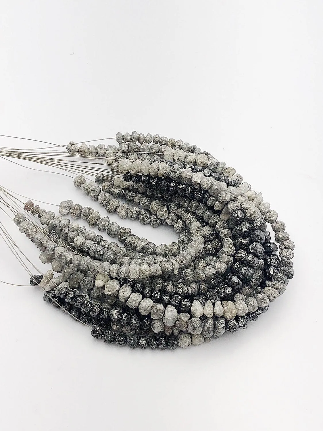 Rough Gray Diamonds, Gemstone Beads, Half Strand, 4.5"