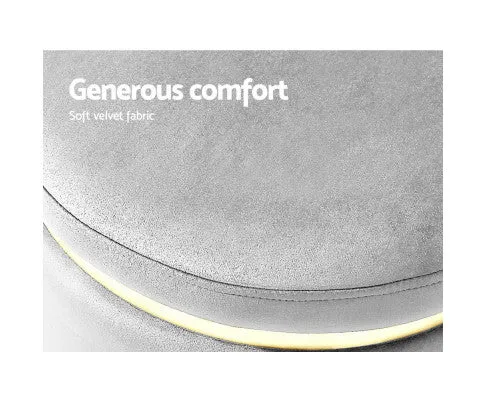 Round Velvet Ottoman Foot Stool Foot Rest Pouffe Pouf Padded Seat Living Room
