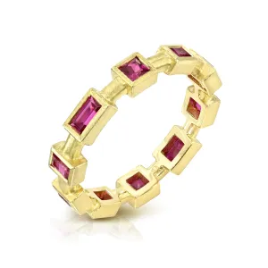 Ruby Cube Eternity Band