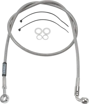 Russell R08973 Pro Swivel Universal Brake Hose - Stainless Steel - 7/16in.,Straight Upper Banjo - 44in. Length