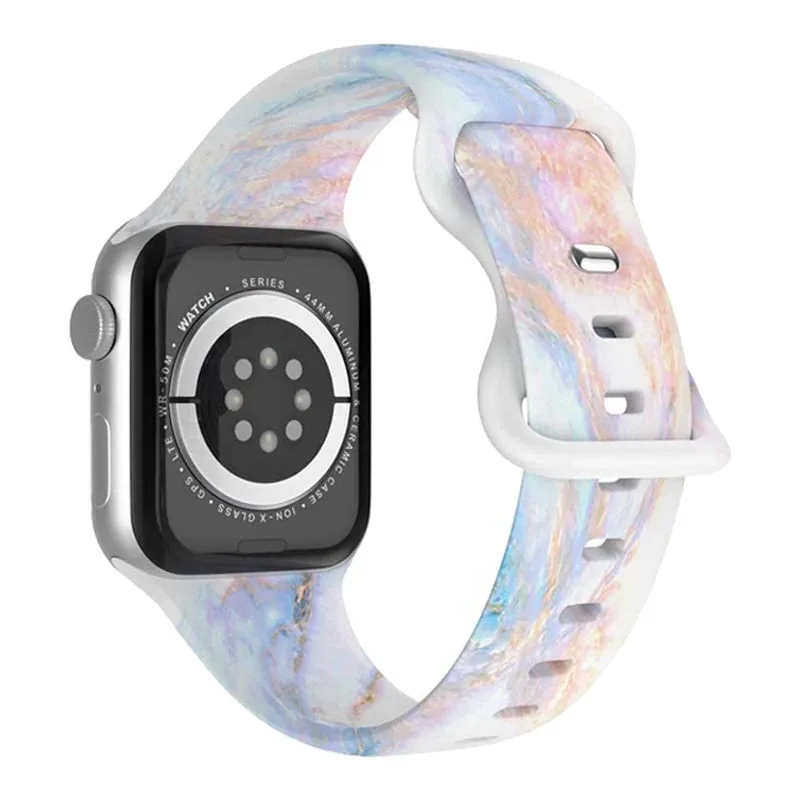 Soft Silicone Printed Floral Apple Watch Band