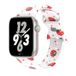 Soft Silicone Printed Floral Apple Watch Band