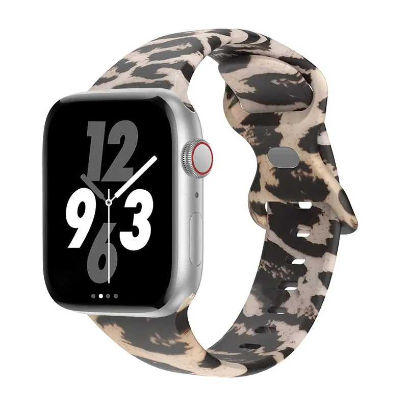 Soft Silicone Printed Floral Apple Watch Band