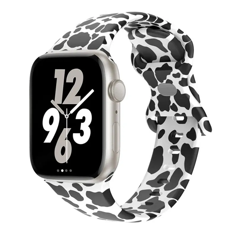 Soft Silicone Printed Floral Apple Watch Band