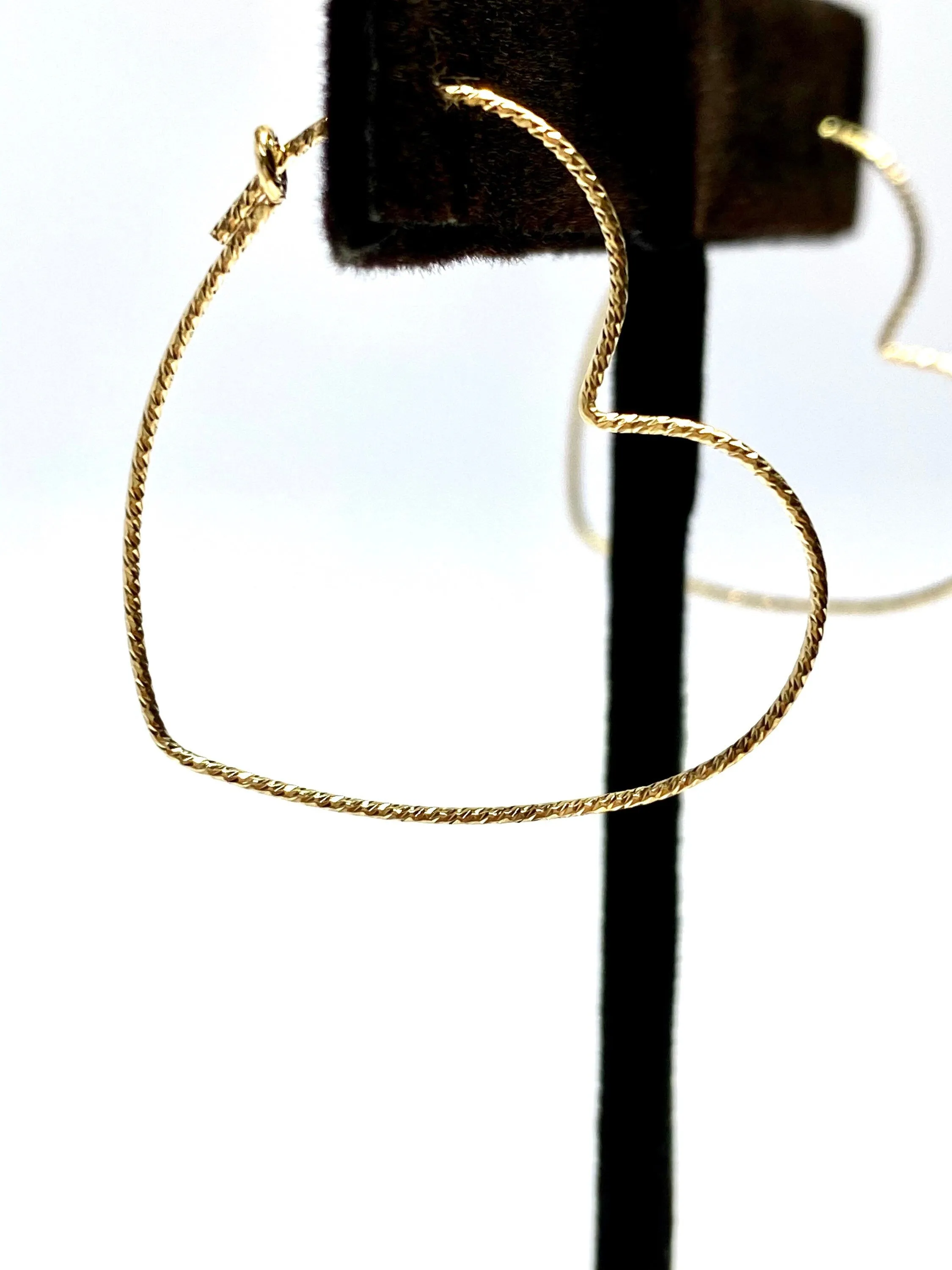 Sparkle Heart Shape Hoop 14K gold filled(14KGF ) Earrings sku 4011808HP1