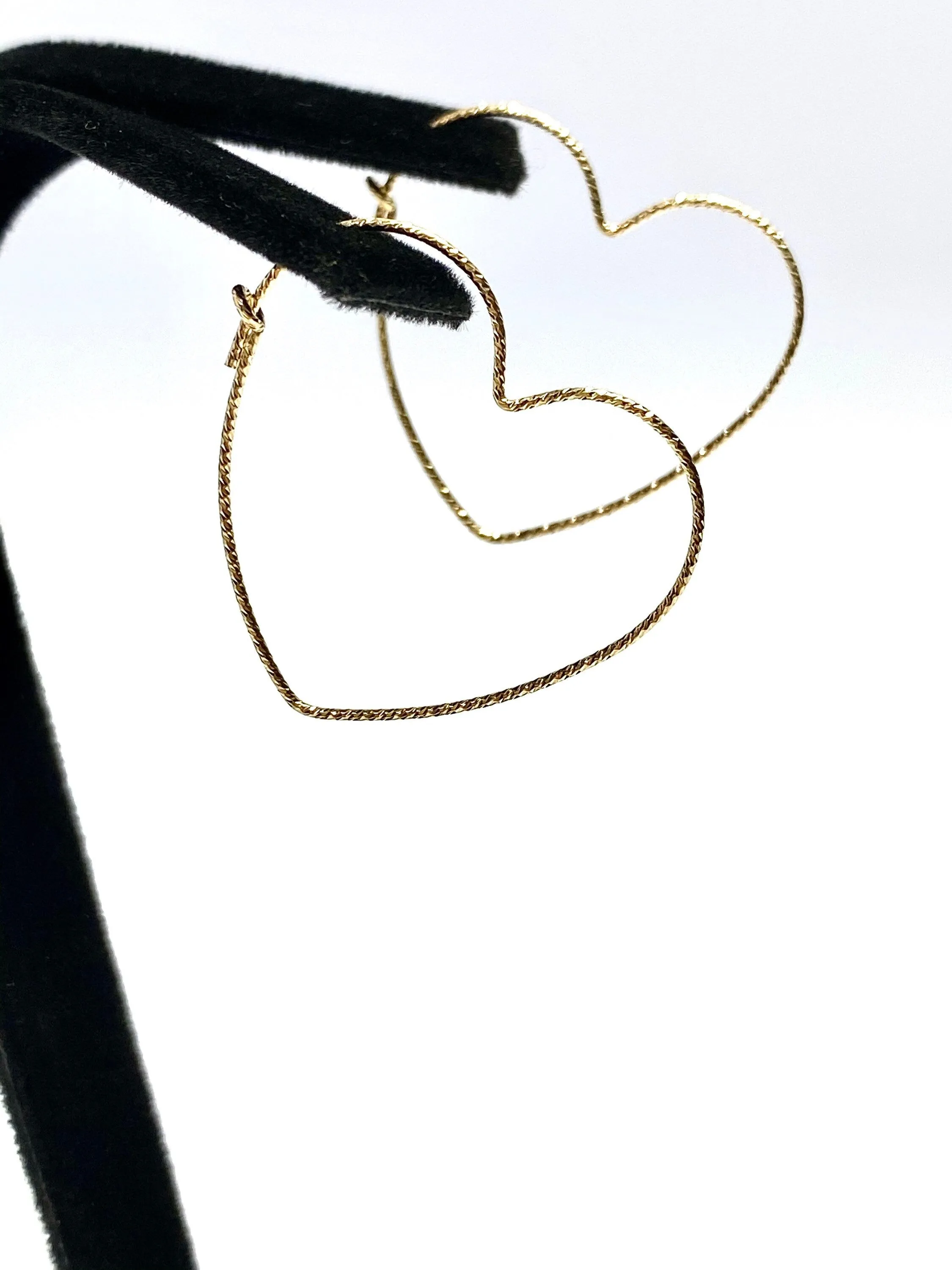Sparkle Heart Shape Hoop 14K gold filled(14KGF ) Earrings sku 4011808HP1