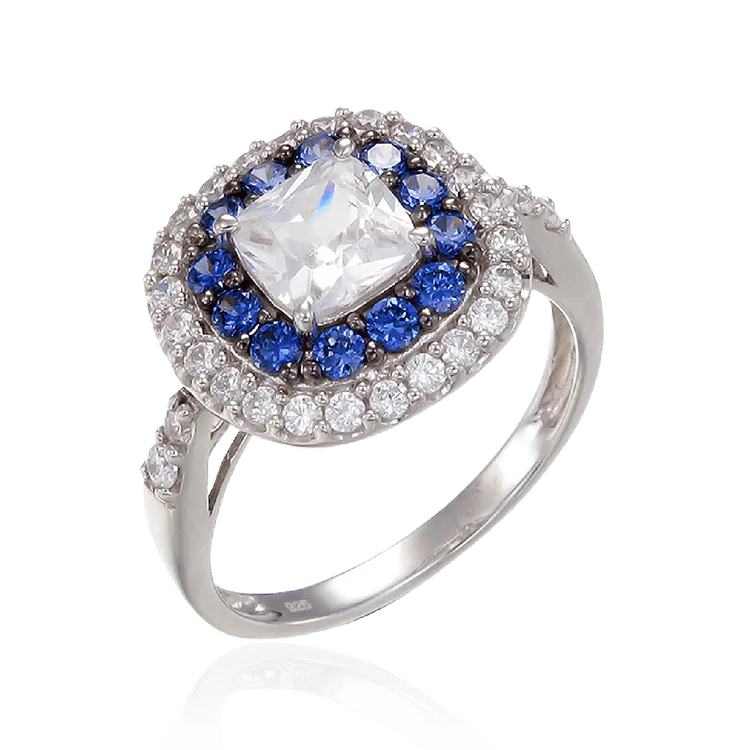 Sparkling Hypnotic White and Blue Tanzanite Ring