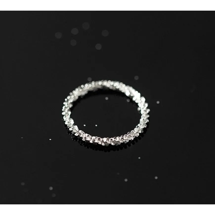 Sparkling Silver /Shining Slim Band Rings